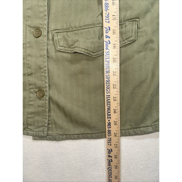 Topshop Floral Embroidered Patch Jacket Women's 6 Army Green Twill - Picture 7 of 12